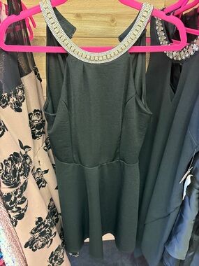 Charlotte Russe Black Halter Mini Dress with Jeweled Collar